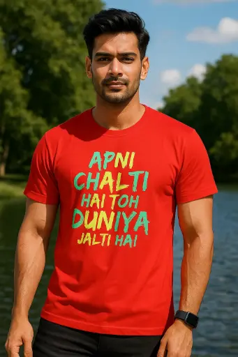 Regular Round Neck Red T-Shirt